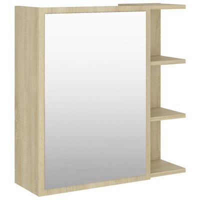 vidaXL Skrinka so zrkadlom, sonoma 62,5x20,5x64 cm, kompozitné drevo