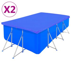 vidaXL Krycie plachty na baz&eacute;n 2 ks PE obdĺžnikov&eacute; 90 g/m&sup2; 394x207 cm
