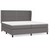 vidaXL Boxspring posteľ s matracom siv&aacute; 200x200 cm umel&aacute; koža
