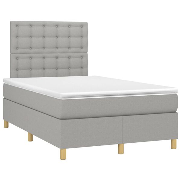 vidaXL Boxspring posteľ s matracom bledosiv&aacute; 120x200 cm l&aacute;tka
