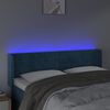 vidaXL Čelo postele s LED tmavomodr&eacute; 147x16x78/88 cm zamat