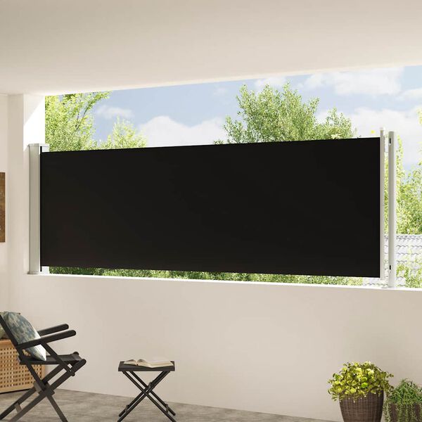 vidaXL Zaťahovacia bočn&aacute; mark&iacute;za na terasu 117x600 cm čierna