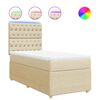 vidaXL Posteľn&yacute; r&aacute;m boxspring s matracom kr&eacute;mov&yacute; 90x190 cm l&aacute;tka