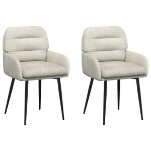 vidaXL Jed&aacute;lensk&eacute; stoličky 2 pcs Zamat Kr&eacute;mov&aacute; 59 x 59,5 x 90 cm