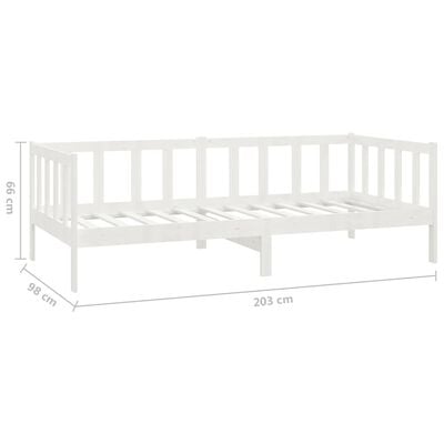 vidaXL Denná posteľ so zásuvkami 90x200 cm, biela, borovicový masív
