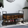 vidaXL Lavička na topánky dymový dub 85,5x42x57,5 cm kompozitné drevo