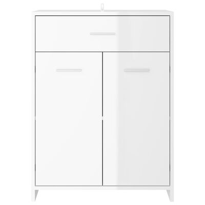 vidaXL Kúpeľňová skrinka, lesklá biela 60x33x80 cm, kompozitné drevo