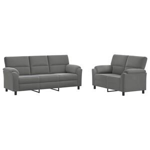 vidaXL Sada pohoviek 2 pcs Tmavosiv&aacute; Zamat