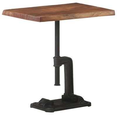 vidaXL Príručný stolík hnedý 45x35x49 cm akáciový masív a liatina