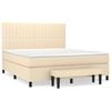 vidaXL Posteľn&yacute; r&aacute;m boxspring s matracom kr&eacute;mov&yacute; 180x200 cm l&aacute;tka