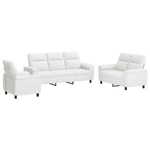 vidaXL Sada pohoviek 3 pcs Biela L&aacute;tka