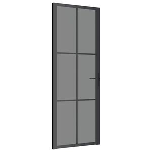 vidaXL Vn&uacute;torn&eacute; dvere 76x201,5 cm čierne ESG sklo a hlin&iacute;k