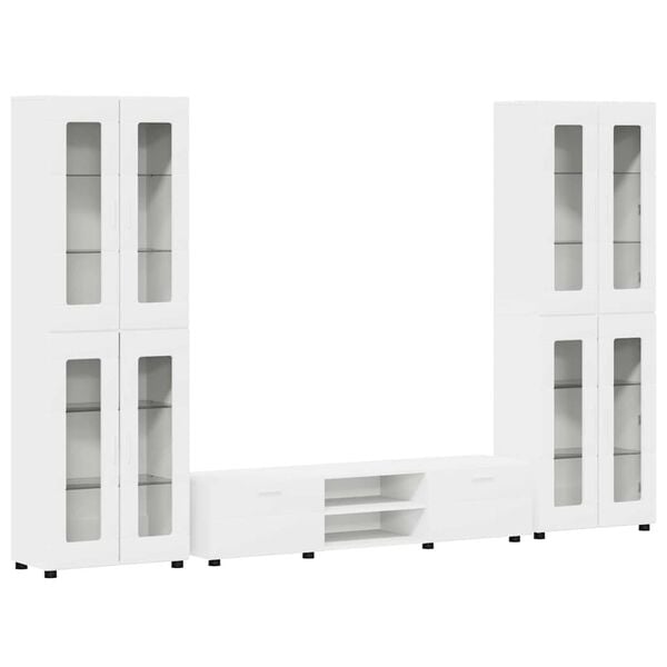 vidaXL Zostava TV skriniek so z&aacute;suvkou FLORIN Biela Kompozitn&eacute; drevo