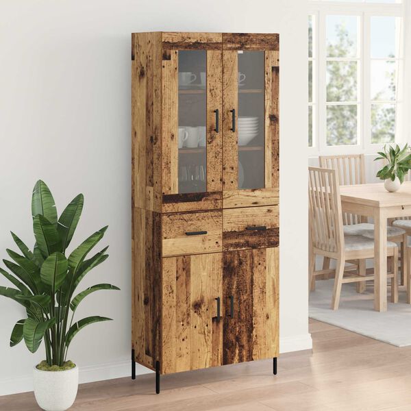 vidaXL Highboard Star&eacute; drevo 69,5 x 34 x 180 cm Kompozitn&eacute; drevo
