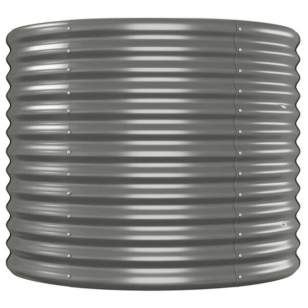 vidaXL Vyvýšený záhradný záhon práškovaná oceľ 620x80x68 cm sivý