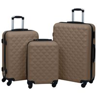 vidaXL Súprava cestovných kufrov s tvrdým krytom 3 ks hnedá ABS
