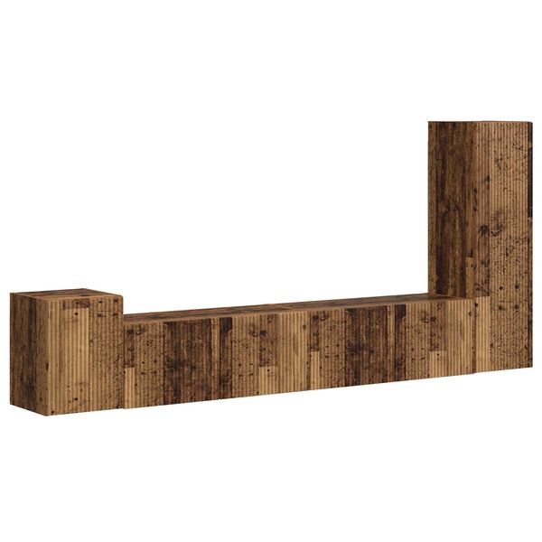 vidaXL Zostava TV skriniek N&aacute;stenn&yacute; 3 pcs Star&eacute; drevo Kompozitn&eacute; drevo