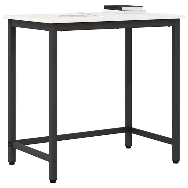 vidaXL st&ocirc;l Biela 80 x 50 x 77 cm Inžinierske drevo a oceľ