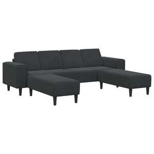 vidaXL Pohovka do ob&yacute;vačky 3 pcs Čierna 250 x 188 x 76 cm