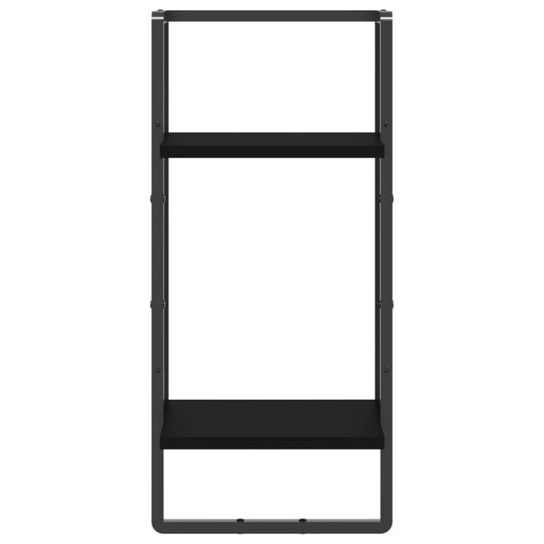 vidaXL Nástenná polica s tyčou čierna 30x25x65 cm