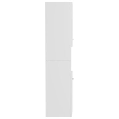 vidaXL Skrinka do kúpeľne lesklá biela 30x30x130 cm drevotrieska