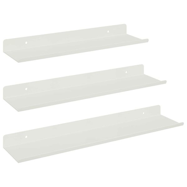 vidaXL Z&aacute;vesn&aacute; polica N&aacute;stenn&yacute; 3 pcs Biely 40 x 9 x 2,5 cm Oceľ