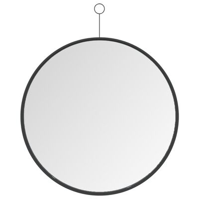 vidaXL Závesné zrkadlo s hákom čierne 50 cm