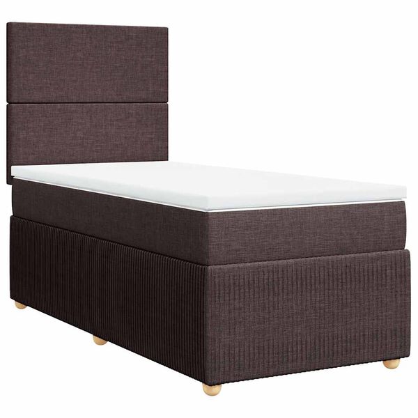 vidaXL Boxspring posteľ s matracom tmavohned&aacute; 100x200 cm l&aacute;tka