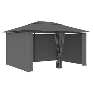 vidaXL Z&aacute;hradn&yacute; pr&iacute;stre&scaron;ok so z&aacute;vesmi 4x3 m, antracitov&yacute;