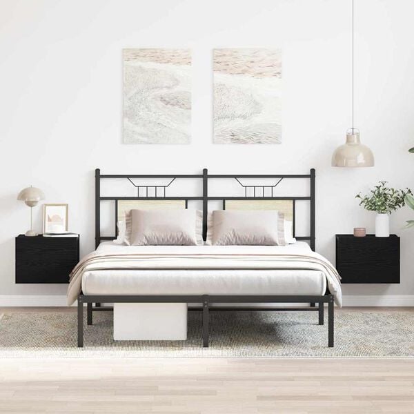 vidaXL Nočný stolík 2 pcs Čierny dub 40 x 30 x 30 cm Kompozitné drevo