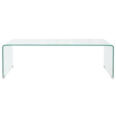 vidaXL Konferenčný stolík z tvrdeného skla, 98x45x30 cm, priehľadný