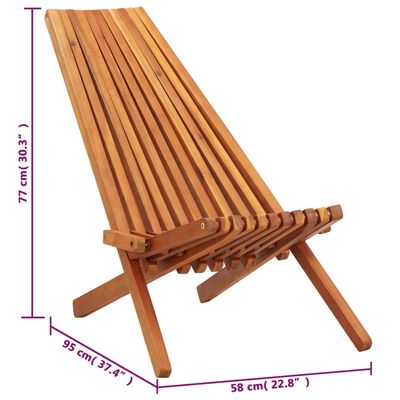 vidaXL Skladacia vonkajšia stolička masívne akáciové drevo