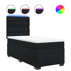 vidaXL Posteľn&yacute; r&aacute;m boxspring s matracom čierny 80x200 cm zamat