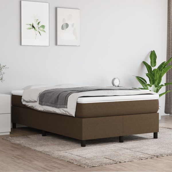 vidaXL Boxspring posteľ s matracom tmavohned&aacute; 120x190 cm l&aacute;tka