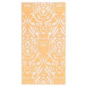 vidaXL Vonkaj&scaron;&iacute; koberec ARAKIL oranžovo-biely 120x180 cm PP