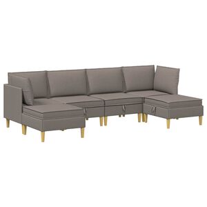 vidaXL S&uacute;prava n&aacute;bytku do ob&yacute;vačky s vank&uacute;&scaron;om 6 pcs Sivohned&aacute; L&aacute;tka