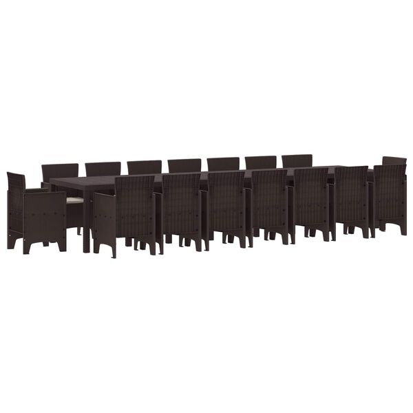 vidaXL Z&aacute;hradn&yacute; jed&aacute;lensk&yacute; set s vank&uacute;&scaron;mi s vank&uacute;&scaron;om 17 pcs Hned&aacute; PP