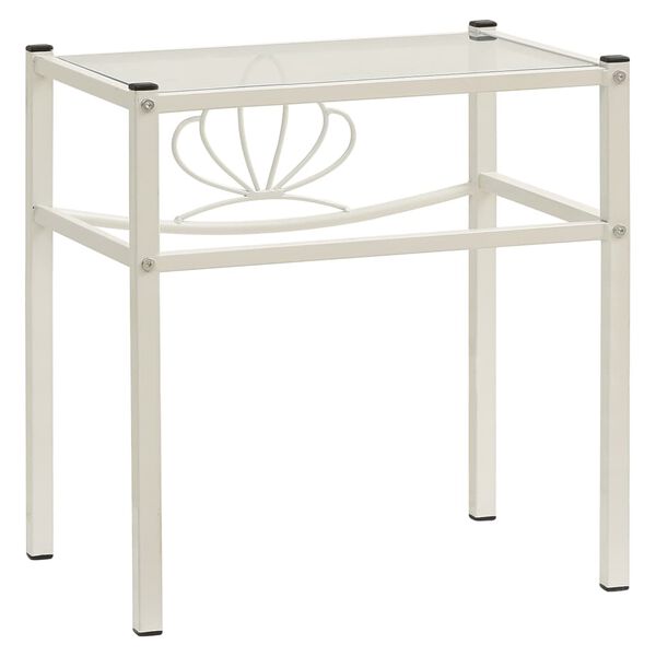 vidaXL Nočn&eacute; stol&iacute;ky 2 ks biele a priehľadn&eacute; kov a sklo