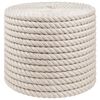 vidaXL Jutov&eacute; lano 14 mm Biela 100% Tossa juta