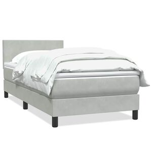 vidaXL Posteľn&yacute; r&aacute;m boxspring s matracom Svetlosiv&aacute; 80x210 cm zamat