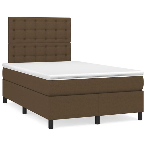 vidaXL Boxspring posteľ s matracom tmavohned&aacute; 120x190 cm l&aacute;tka