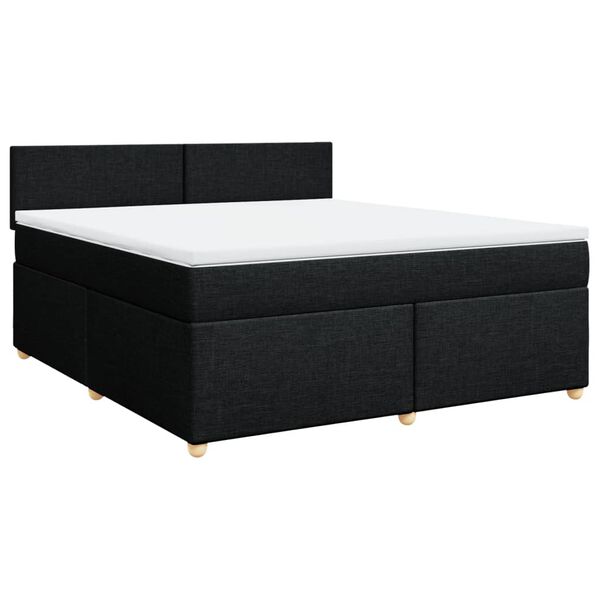 vidaXL Posteľn&yacute; r&aacute;m boxspring s matracom čierny 180x200 cm l&aacute;tka