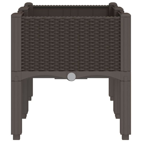 vidaXL Záhradný kvetináč s nohami hnedý 80x40x42 cm PP