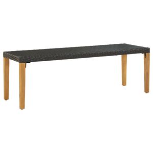 vidaXL Z&aacute;hradn&aacute; lavička čierna 80 cm polyratanov&aacute;