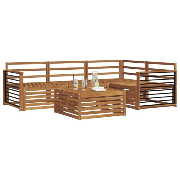 vidaXL Z&aacute;hradn&aacute; s&uacute;prava gaučov 5 pcs Pr&iacute;rodn&aacute; Pevn&eacute; ak&aacute;ciov&eacute; drevo