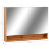 vidaXL LED kúpeľňová zrkadlová skrinka dubová 80x15x60 cm MDF