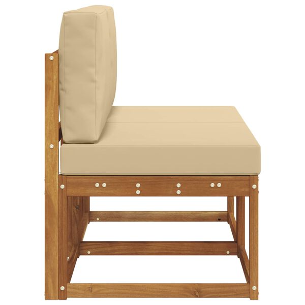 vidaXL 2 Kus Z&aacute;hradn&aacute; stredn&aacute; sedačka Pevn&eacute; ak&aacute;ciov&eacute; drevo Pr&iacute;rodn&aacute;