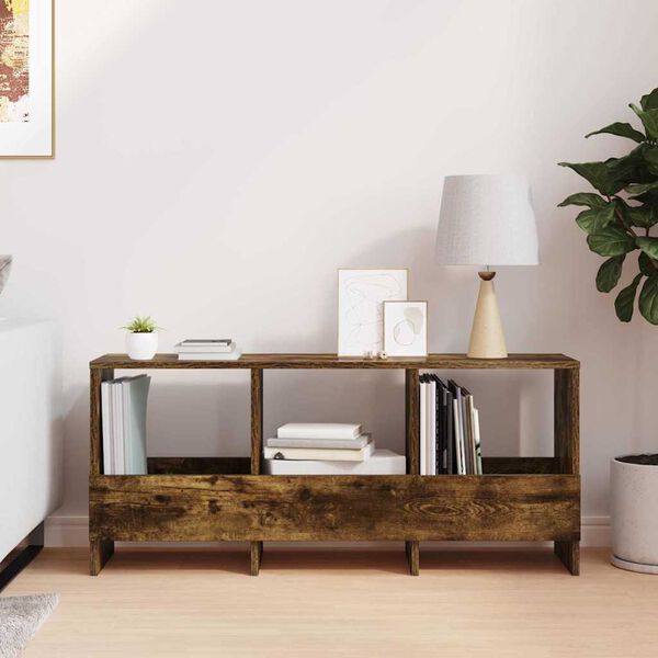 vidaXL Reg&aacute;l na časopisy Dymov&aacute; dub 102 x 30 x 45 cm