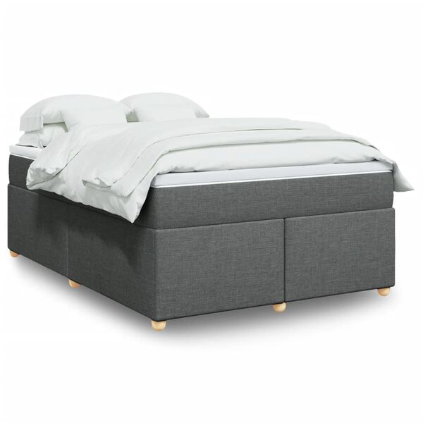 vidaXL Boxspring posteľ s matracom tmavosiv&aacute; 160x200 cm l&aacute;tka