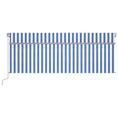 vidaXL Ručne zaťahovacia markíza s tienidlom 4,5x3 m modro-biela